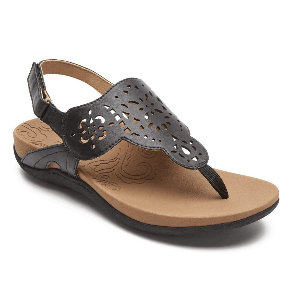 Sandálias Rockport Mulher Pretas - Ridge Circle Cutout Thong - 01475DKQA